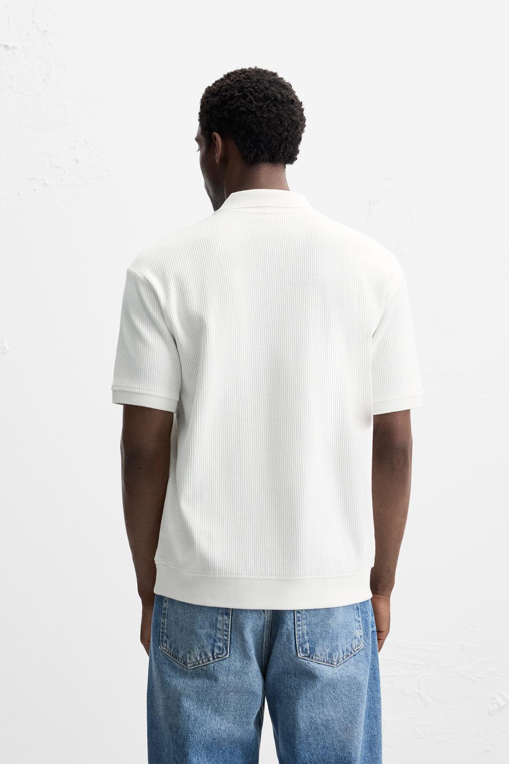 VERTICAL TEXTURED POLO SHIRT