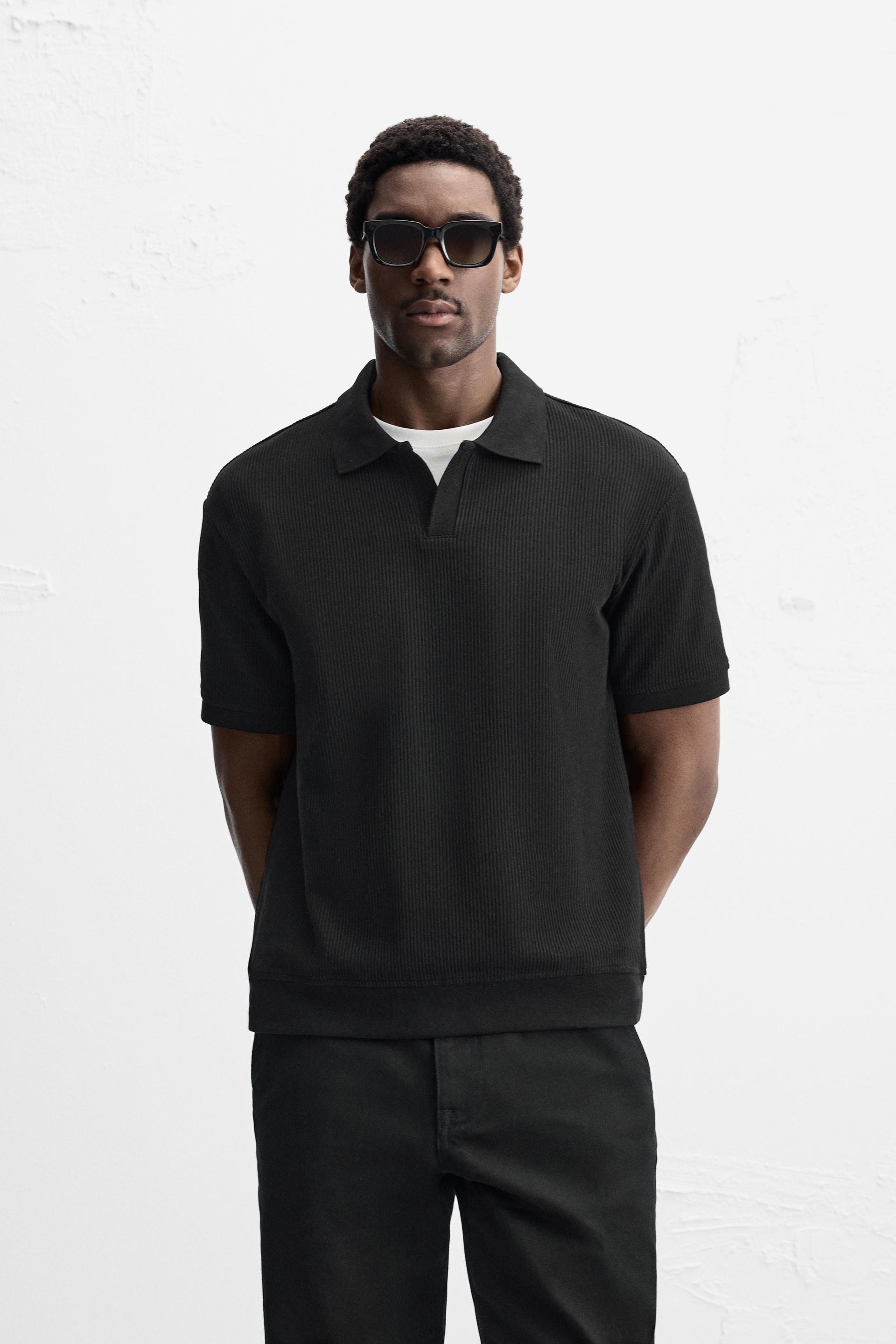 VERTICAL TEXTURED POLO SHIRT