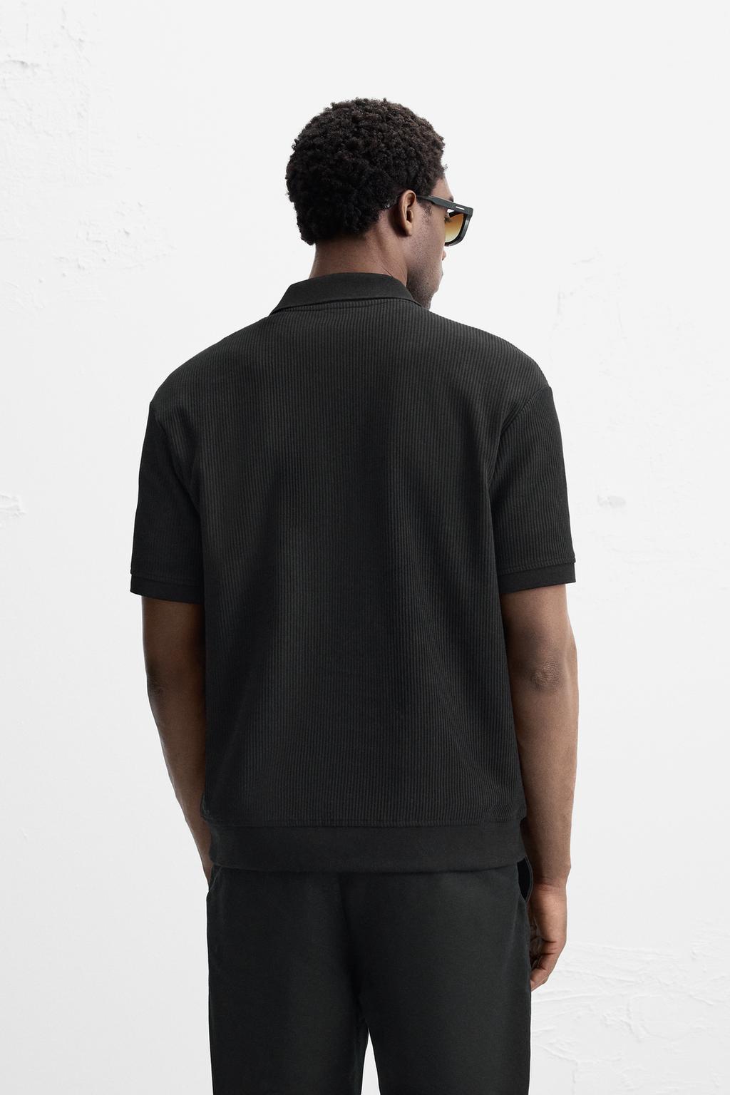 VERTICAL TEXTURED POLO SHIRT