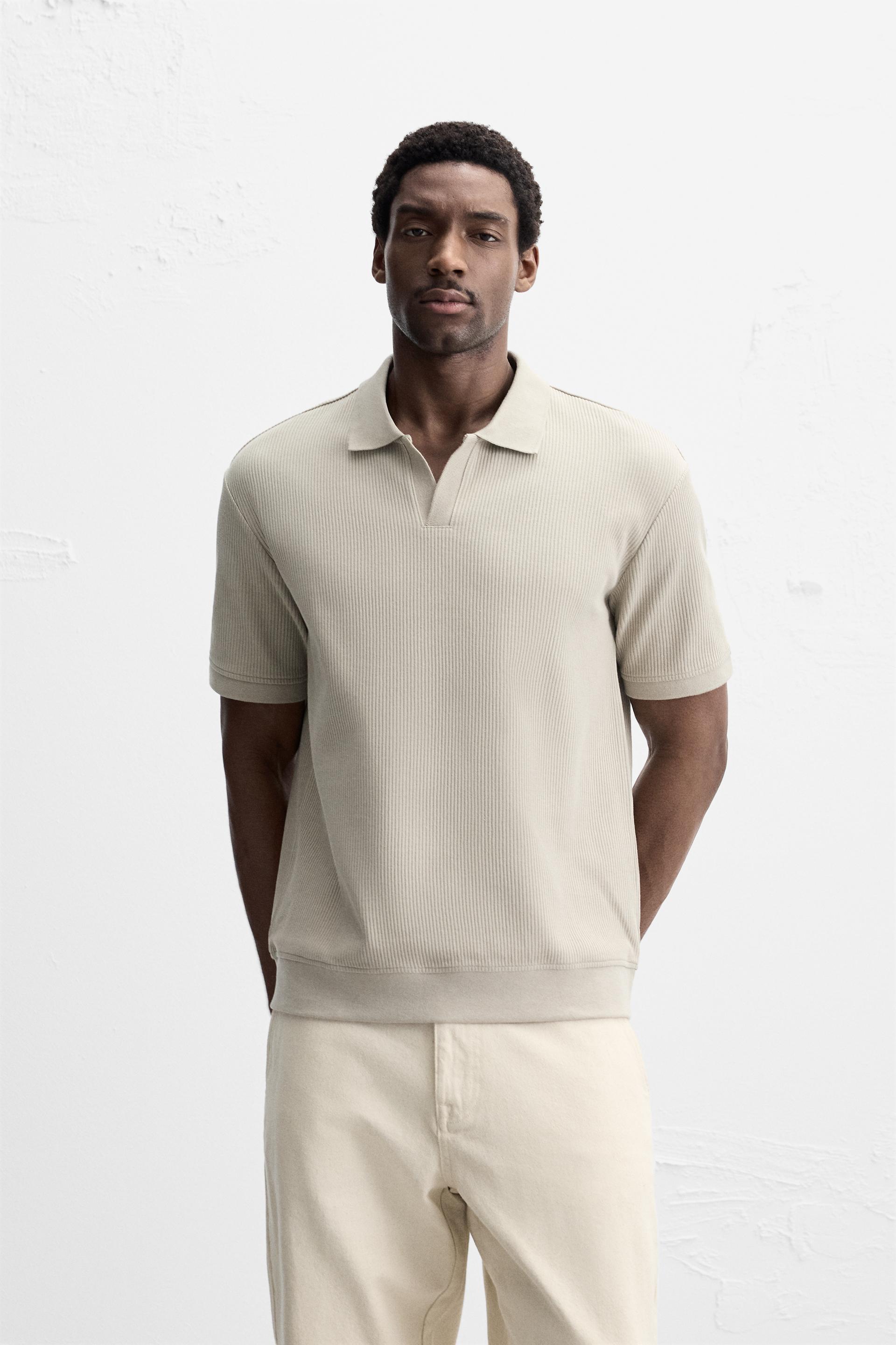 VERTICAL TEXTURED POLO SHIRT