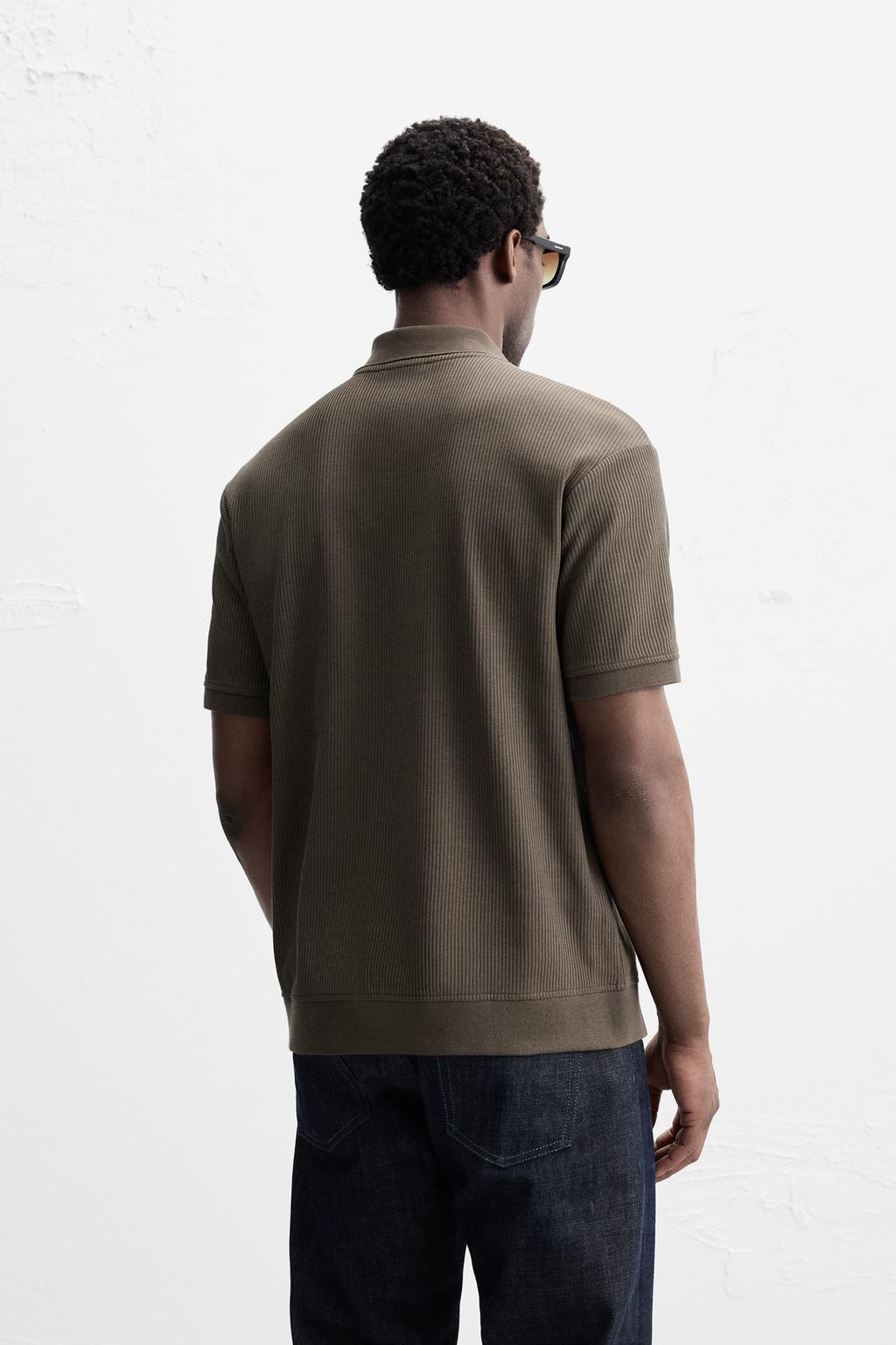 VERTICAL TEXTURED POLO SHIRT