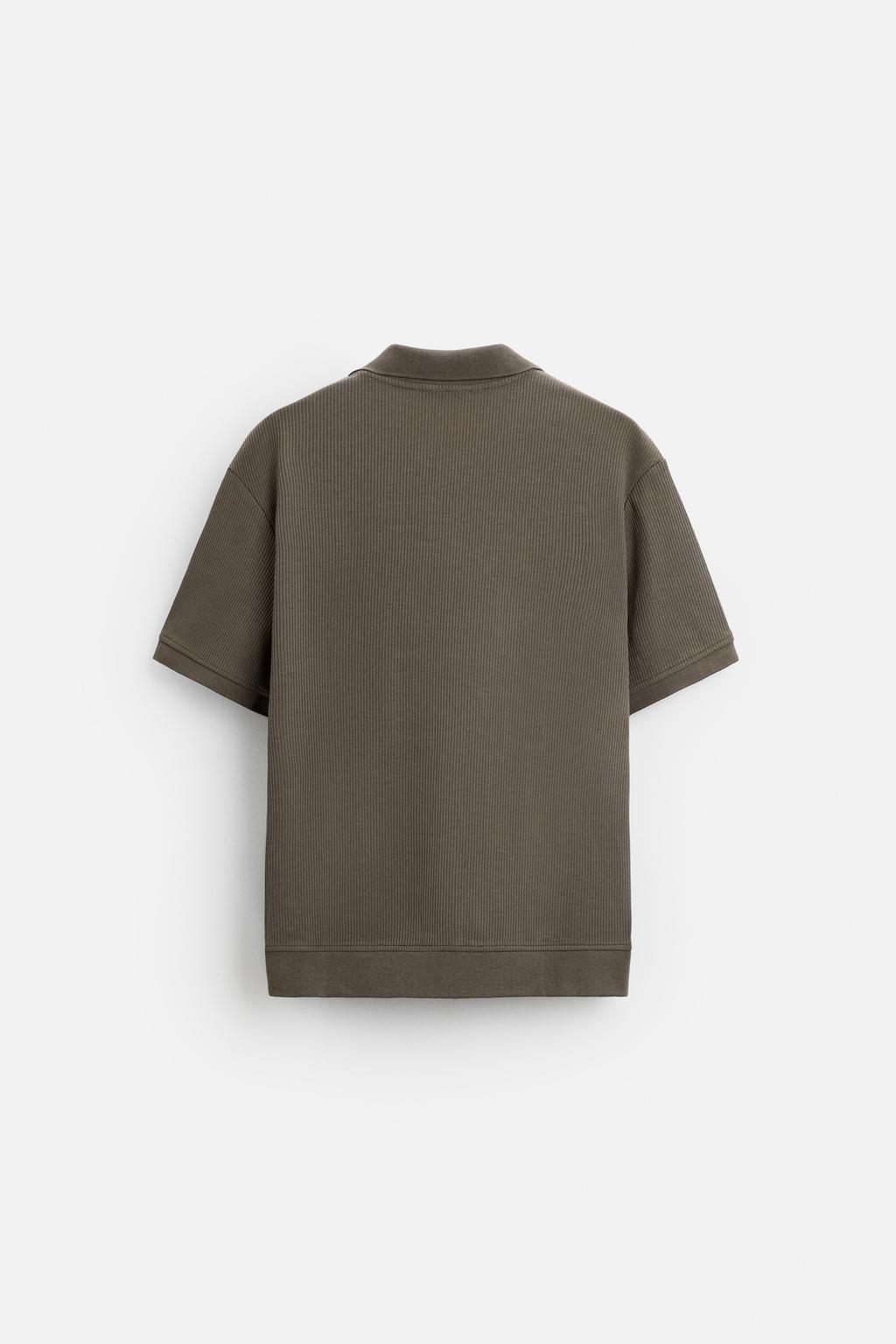 VERTICAL TEXTURED POLO SHIRT