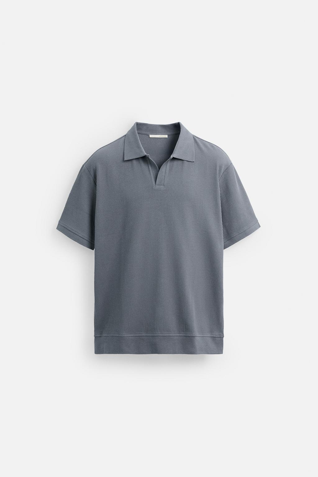VERTICAL TEXTURED POLO SHIRT
