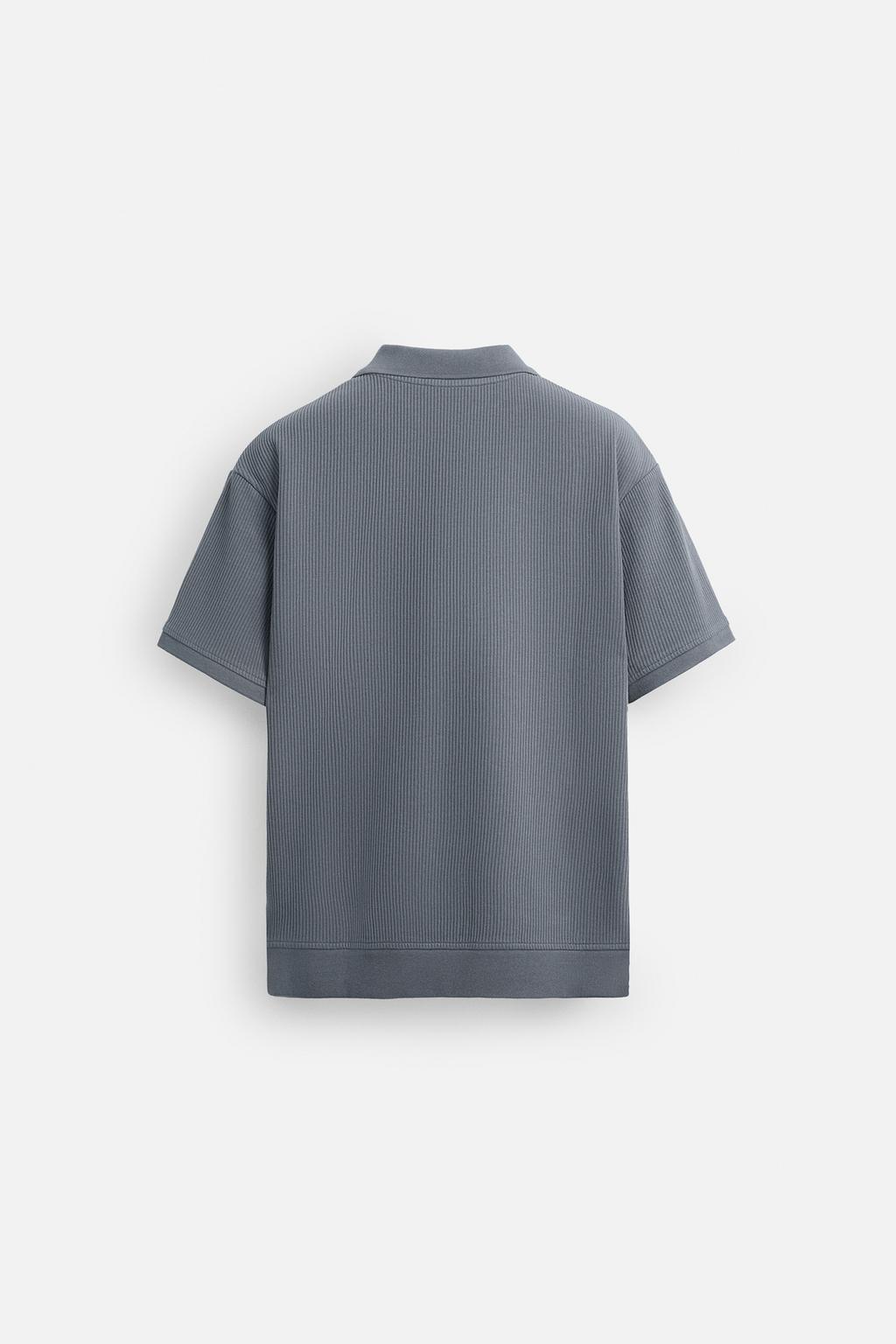 VERTICAL TEXTURED POLO SHIRT