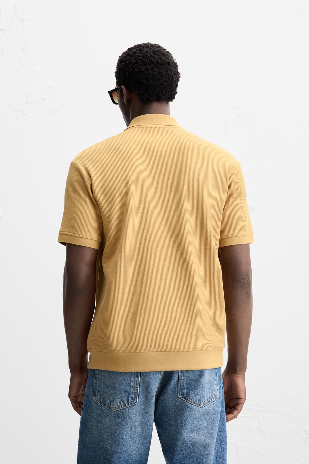 VERTICAL TEXTURED POLO SHIRT
