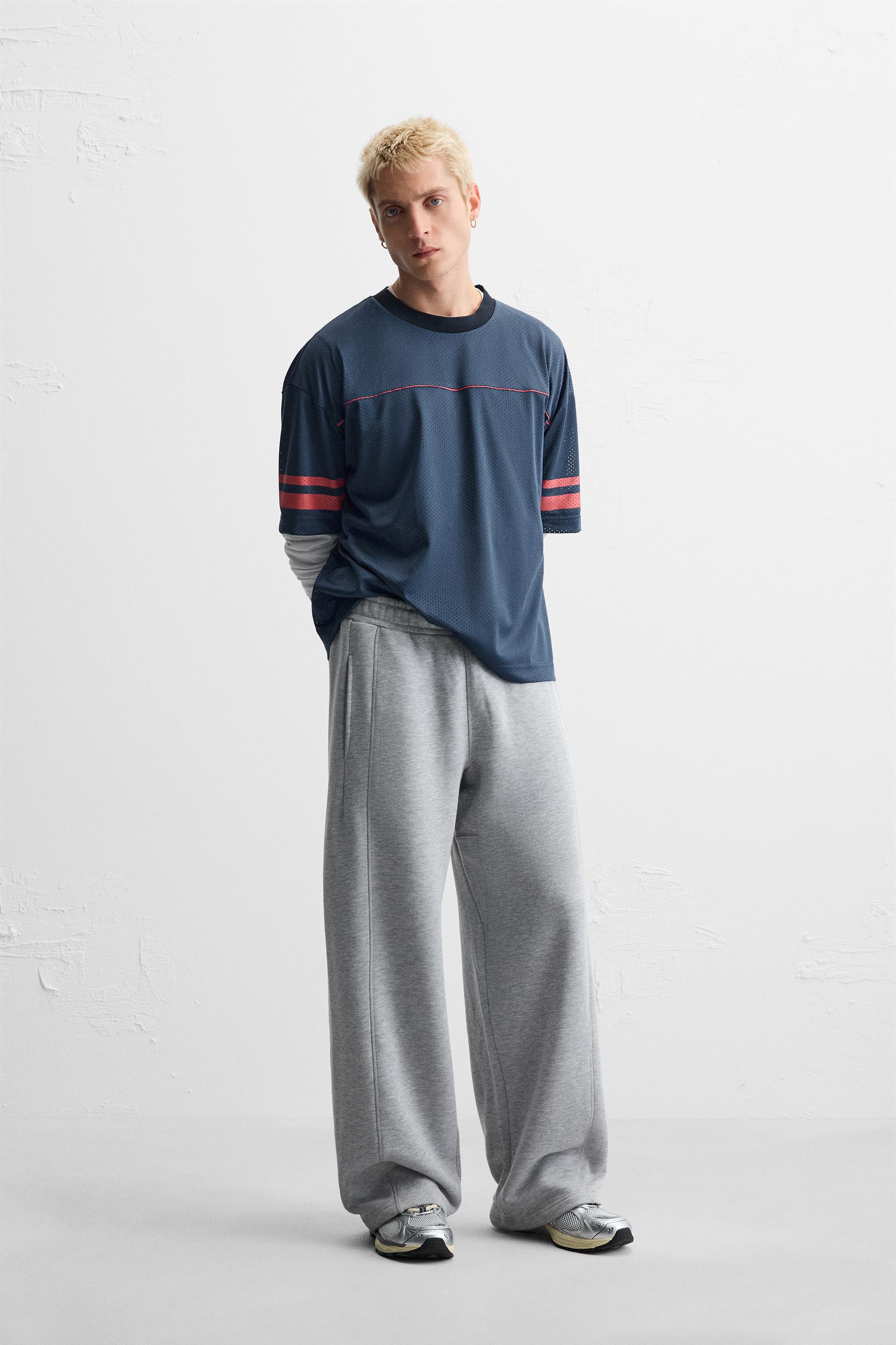 VARSITY GRID TEXTURED T-SHIRT