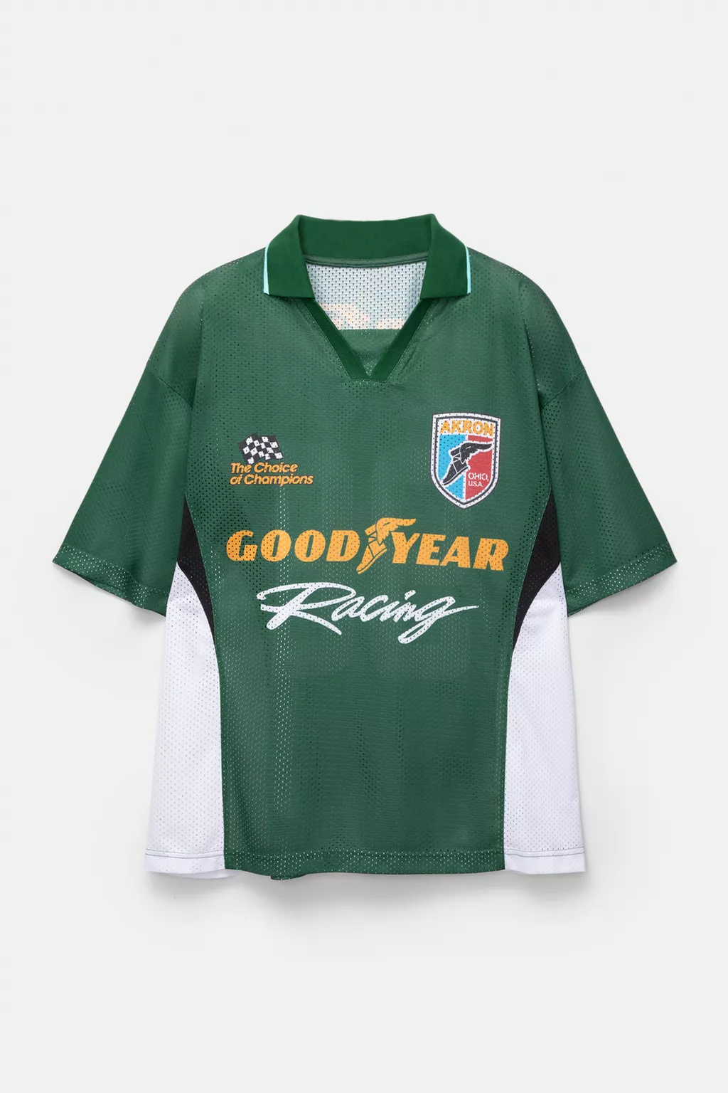 Goodyear racing themed polo collar t-shirt