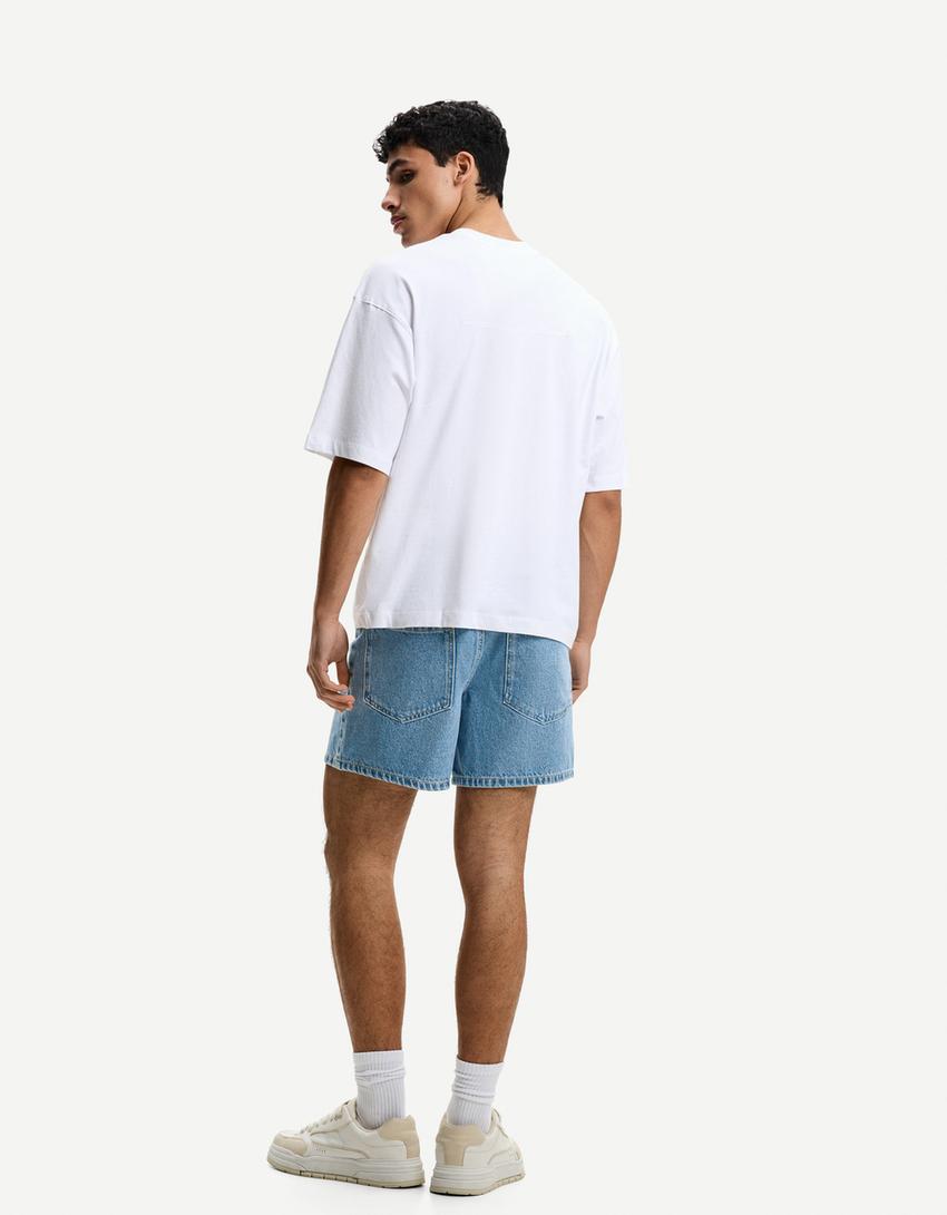Denim bermuda shorts