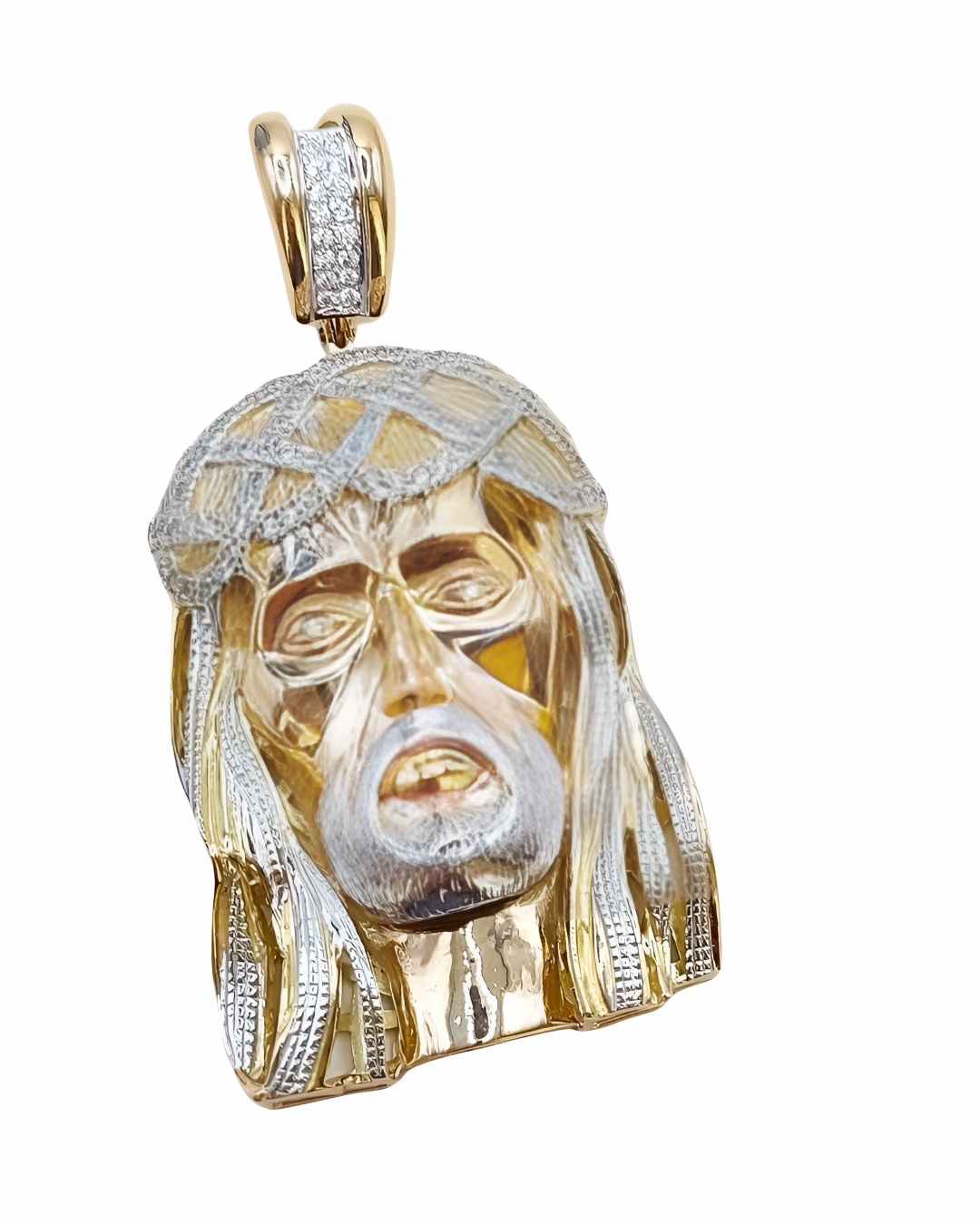 Solid 18K Gold Jesus Piece Pendant (123.3 grams)
