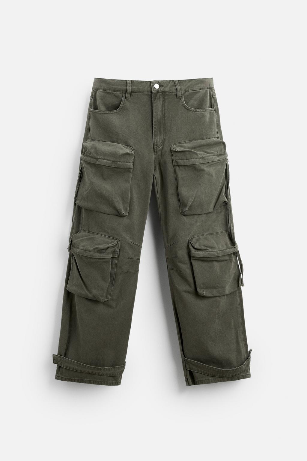 CARGO POCKET DENIM TROUSERS