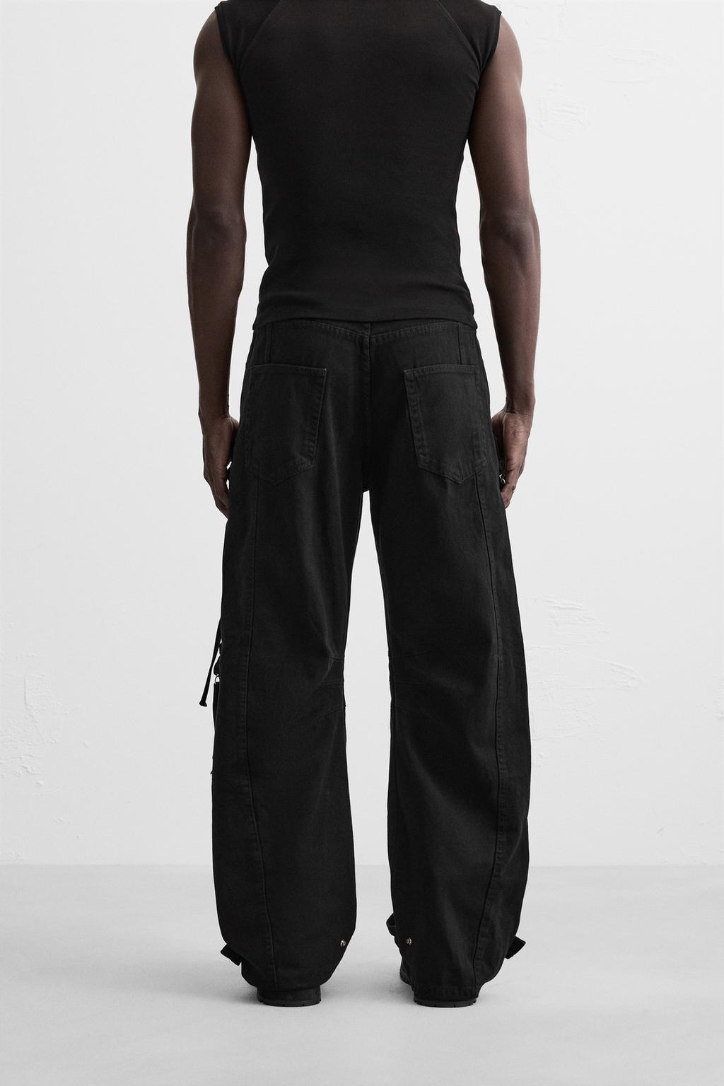 CARGO POCKET DENIM TROUSERS