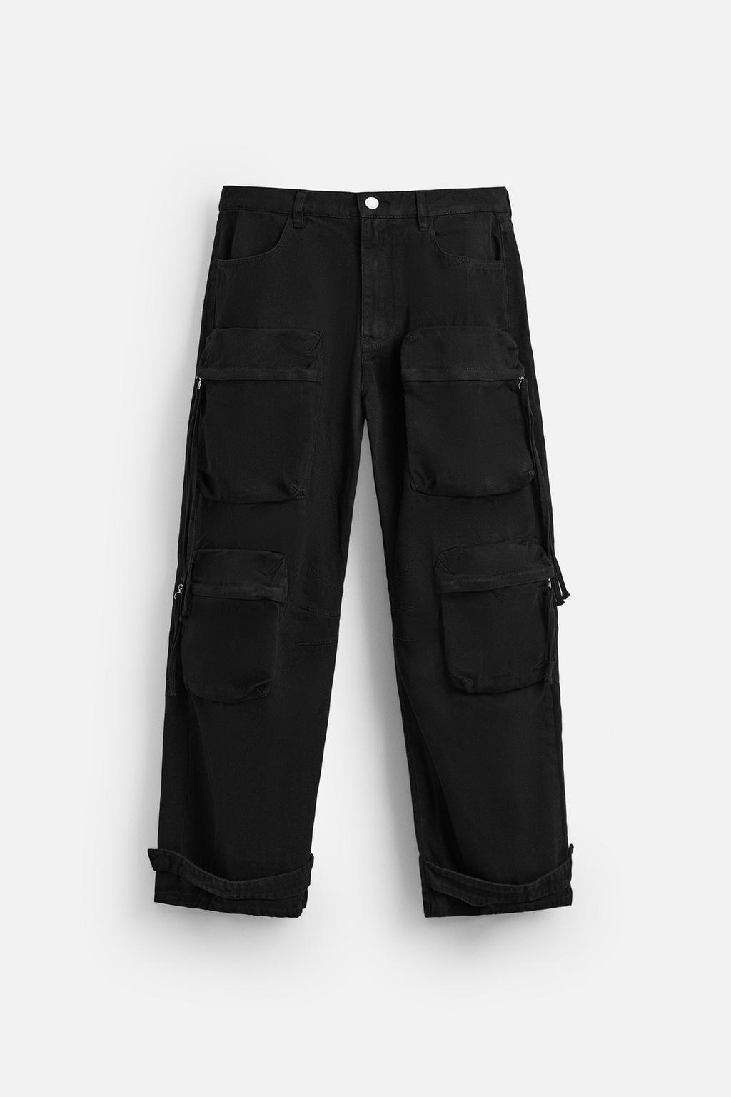 CARGO POCKET DENIM TROUSERS