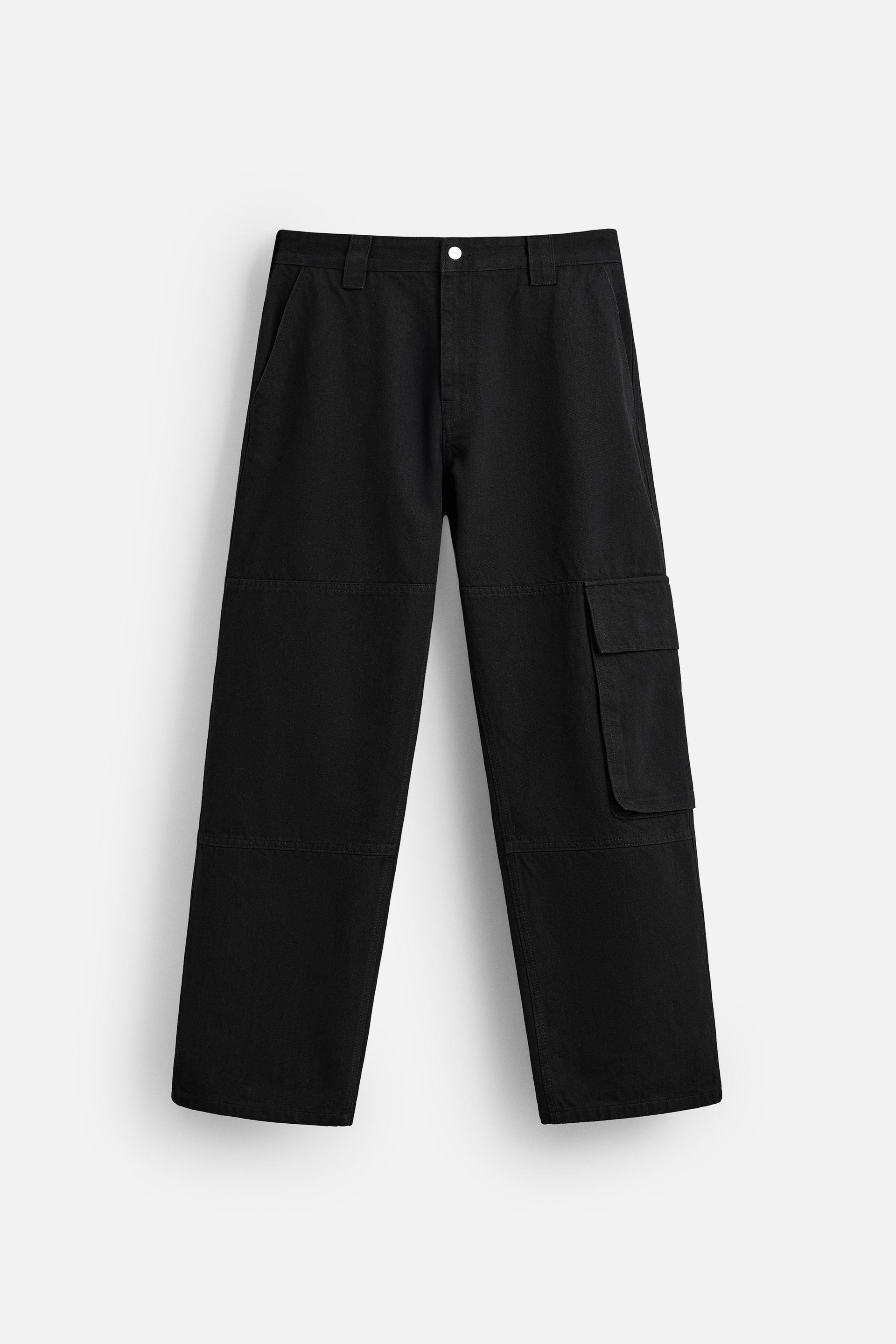 LEATHER CARGO JEANS
