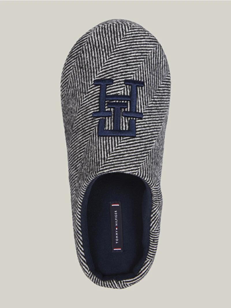 men's th embroi herringbon house slippers