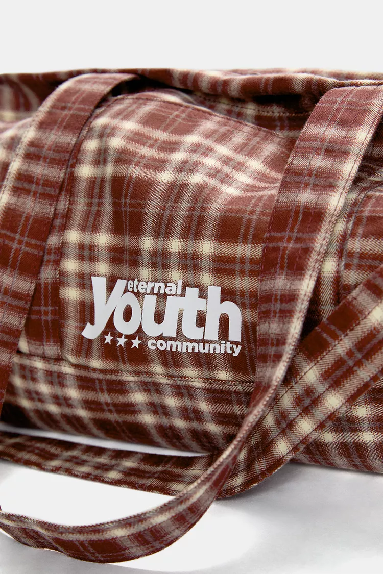 Plaid tote bag