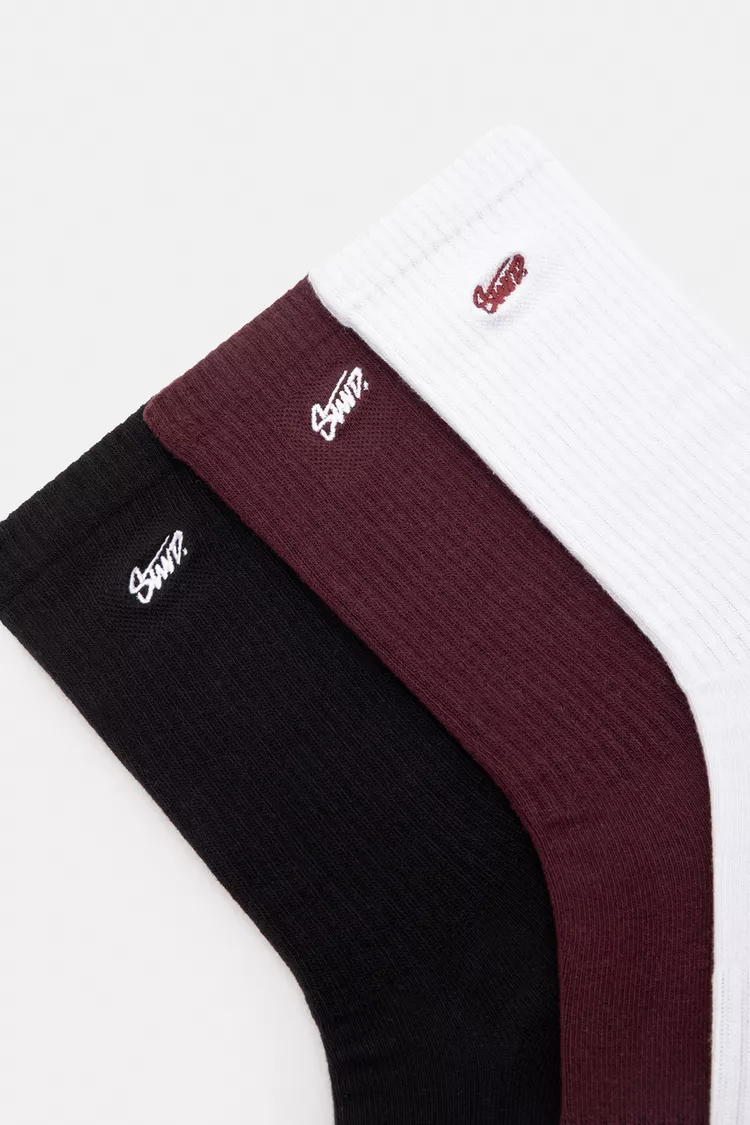 STWD logo long socks set