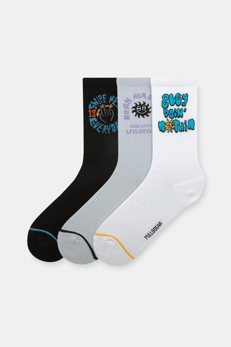 Graphic print socks set
