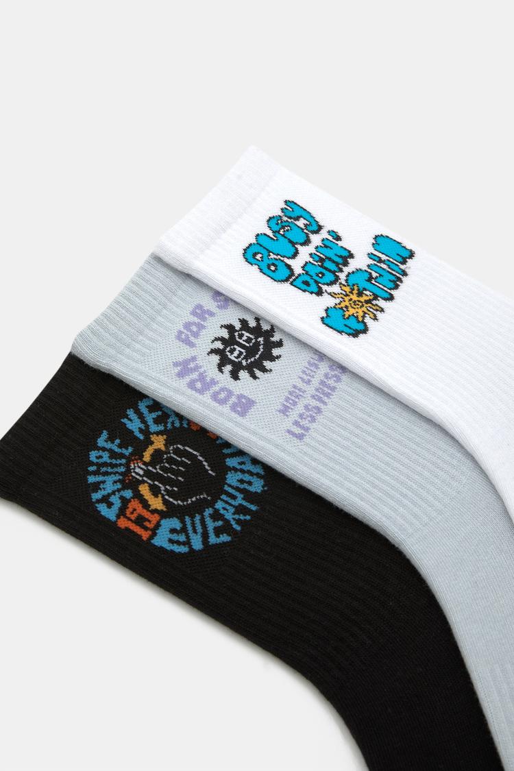 Graphic print socks set