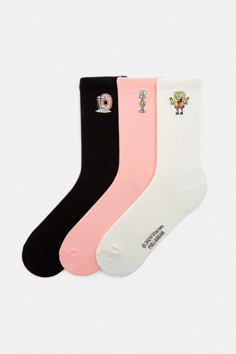 Set of 3 SpongeBob SquarePants patterned socks