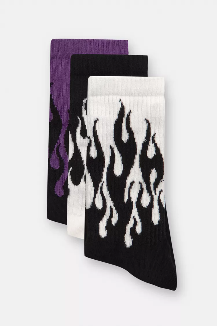 Flame pattern socks set
