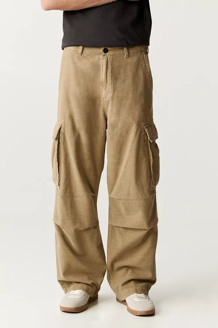 Faded effect baggy cargo pants