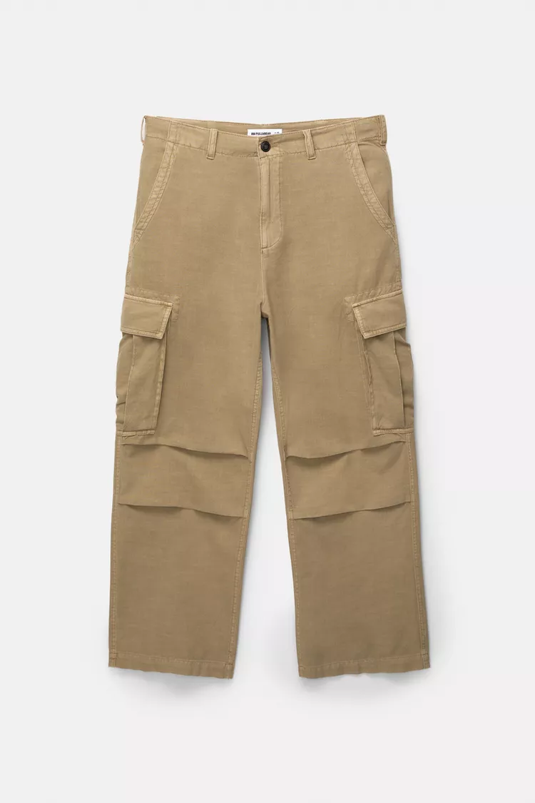 Faded effect baggy cargo pants