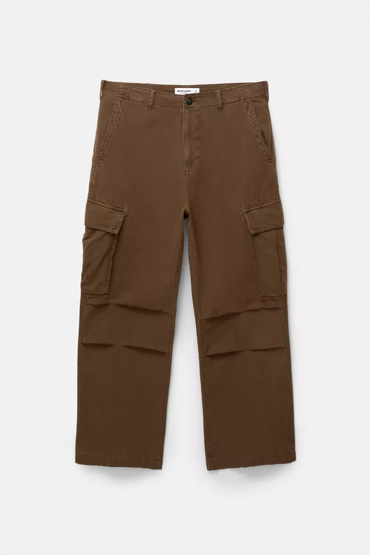Faded effect baggy cargo pants
