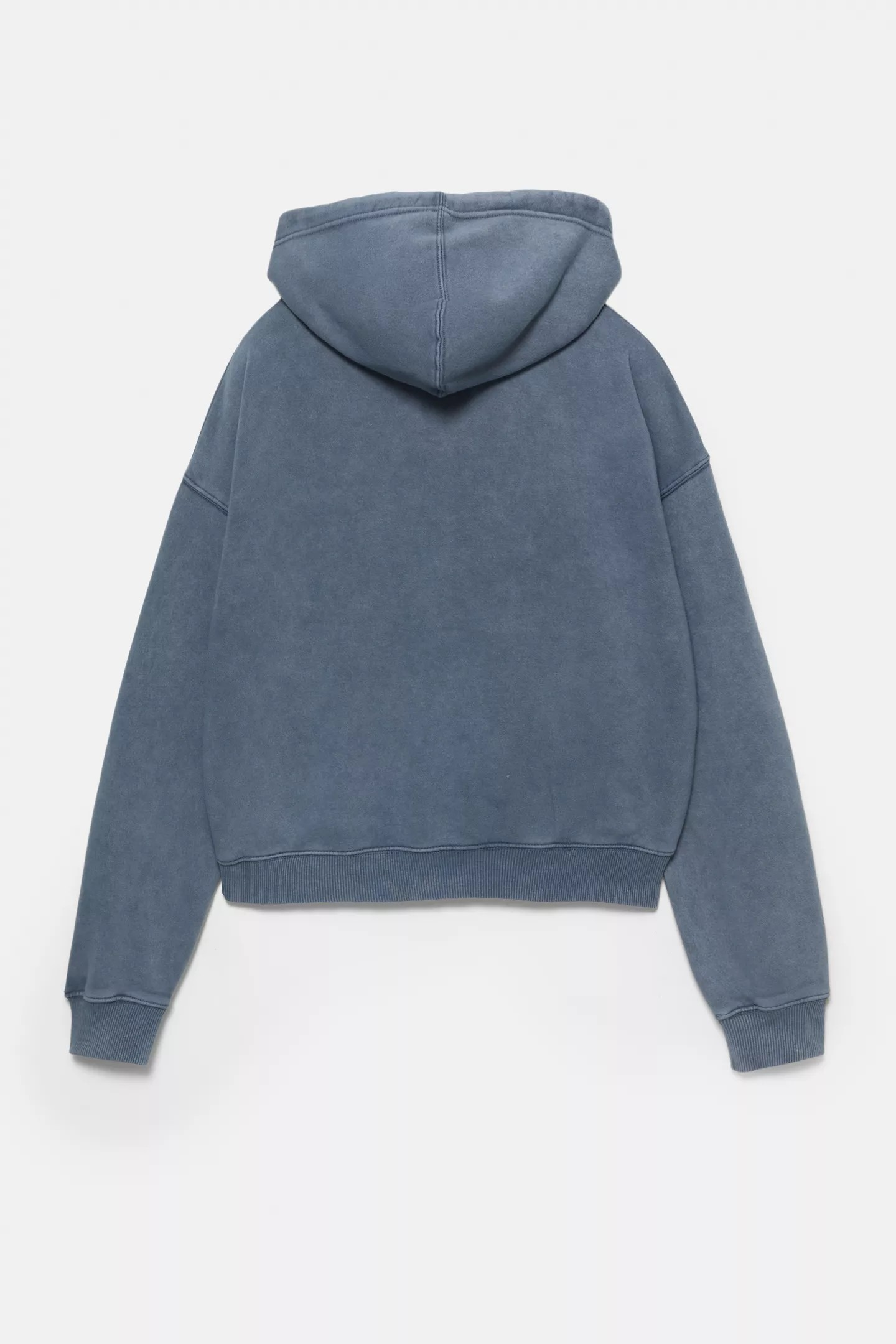 Hooded sweatshirt with embroidered zipper