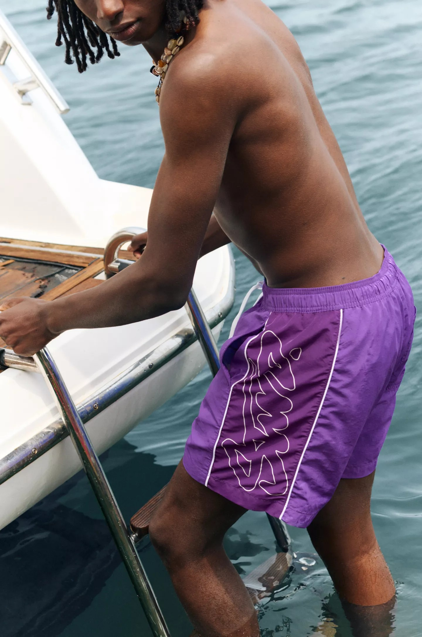 STWD swim shorts with side stripes