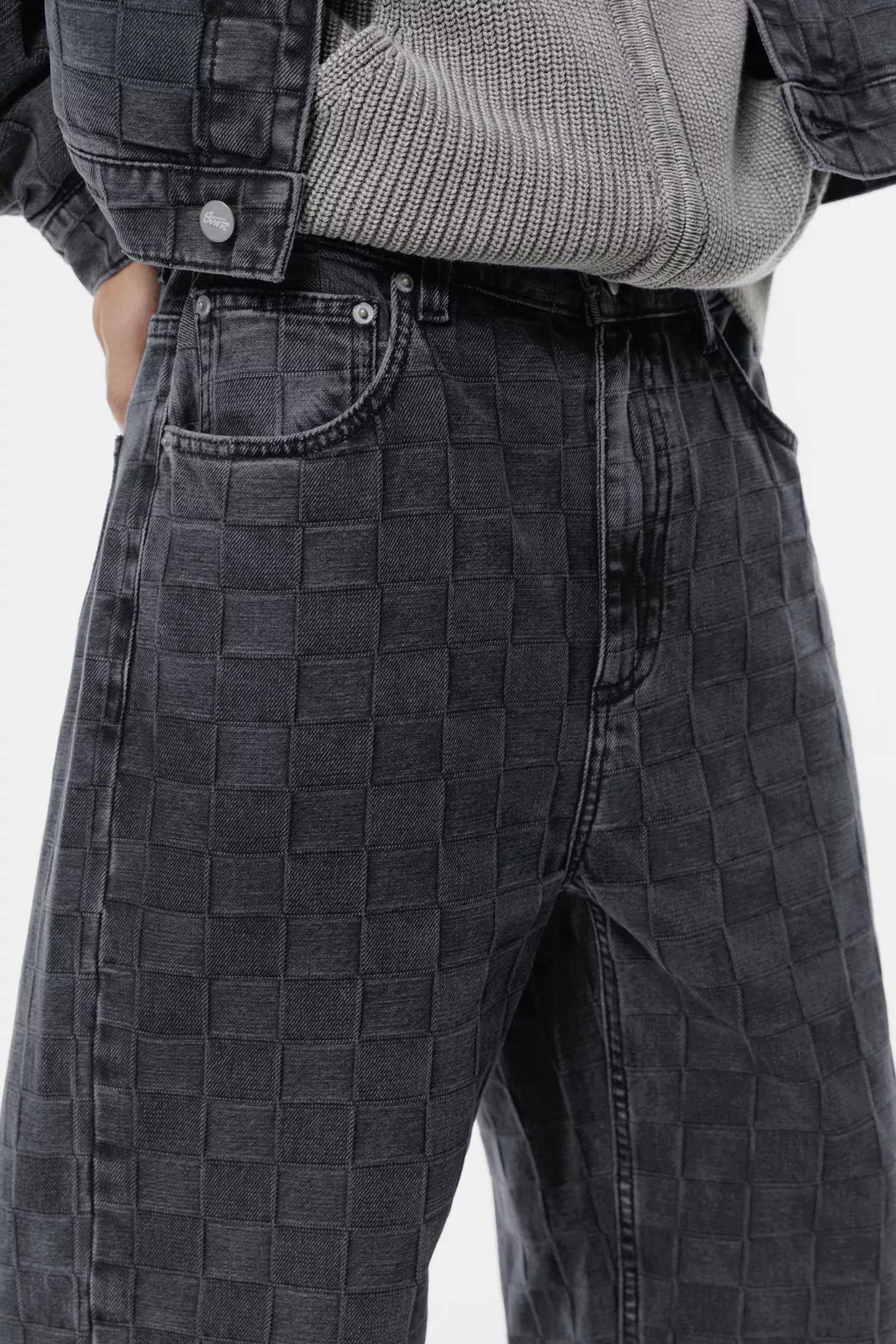 Checkered baggy jeans