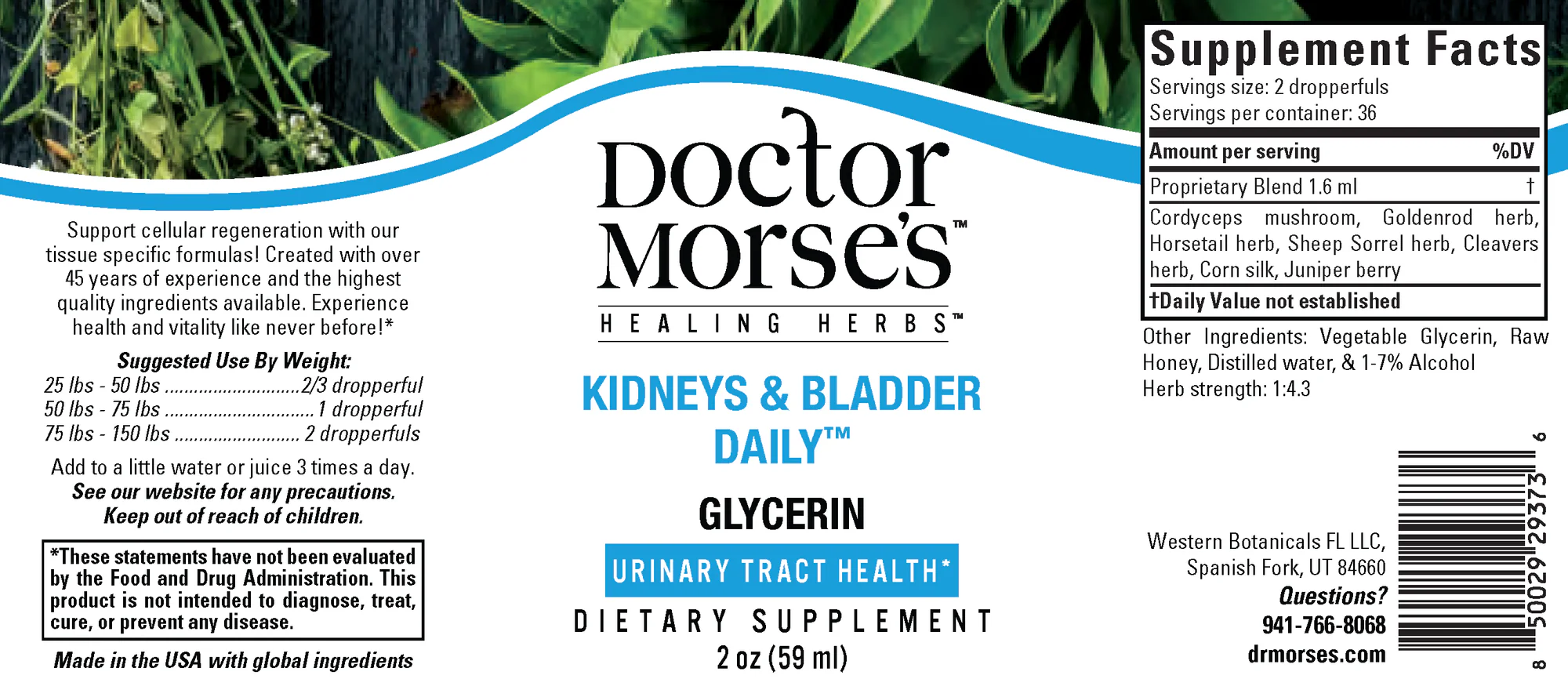 Kidneys & Bladder Daily (59 ml glicerinas) (Kidneys & Bladder 3 - Cleanser)