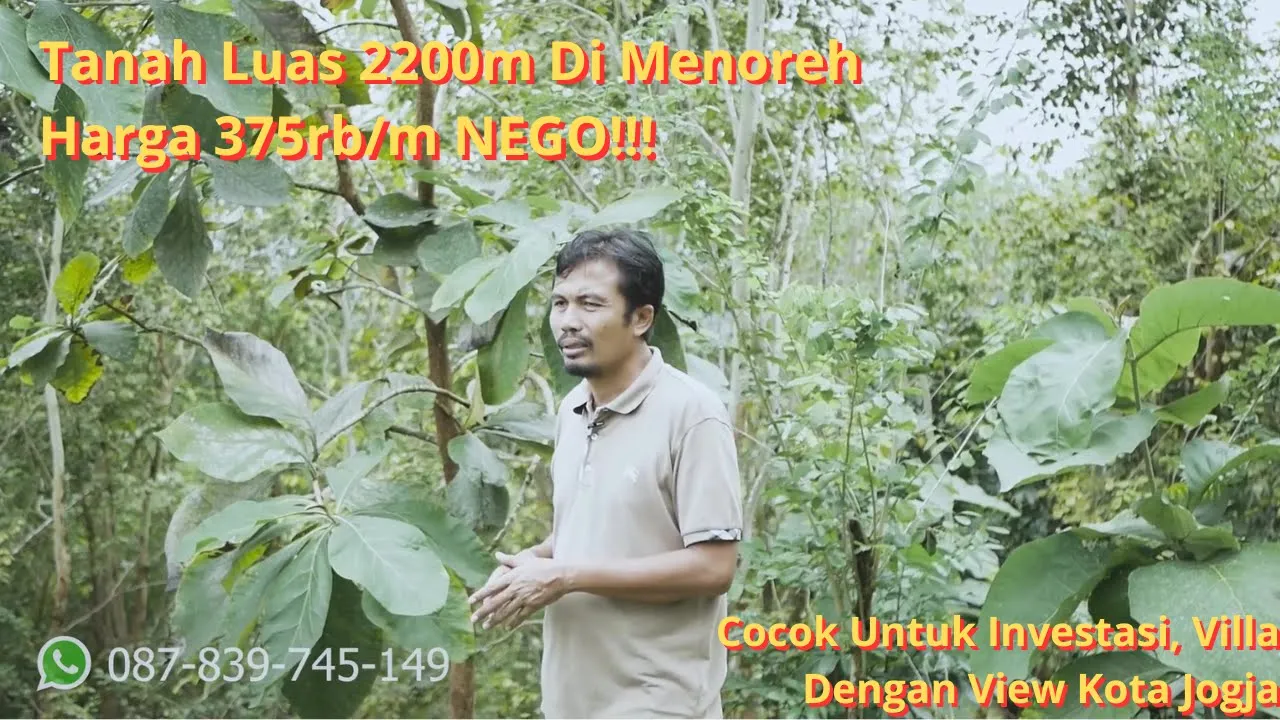 DL-028 Tanah View Perbukitan Menoreh Seluas 2200m² Harga 375rb/m Cocok Untuk Investasi Dan Villa