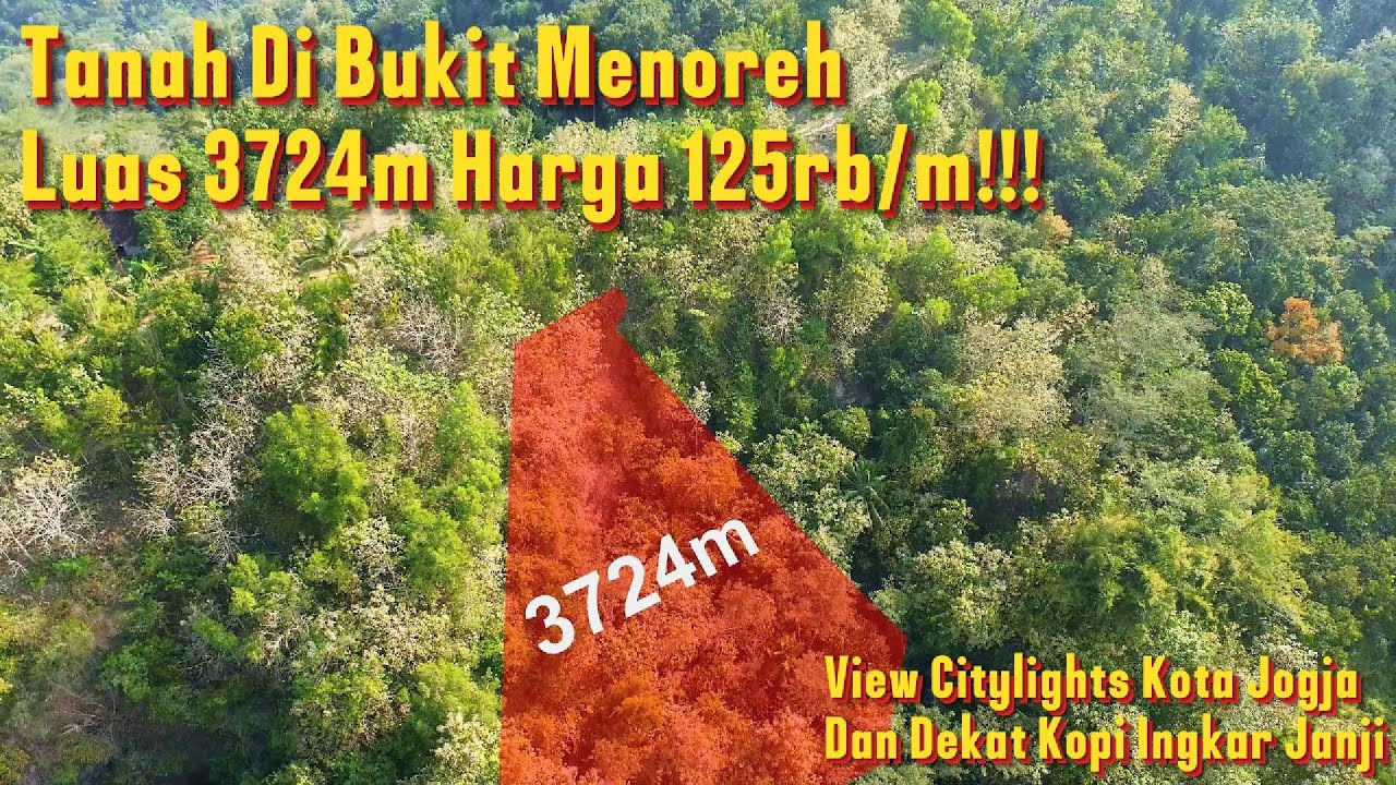 DL-044 Jual Tanah Di Bukit Menoreh Luas 3724m² Harga 125rb/m View Citylights Kota Jogja!!!