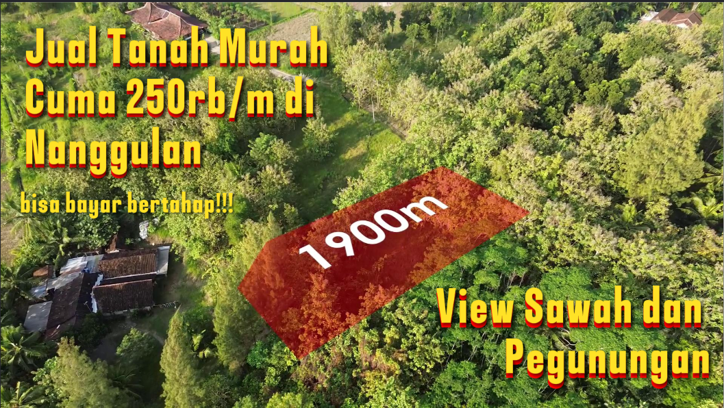 DL-001 (SOLD) Dijual Tanah Murah Seluas 1900m² di Nanggulan Hanya 250rbm, Dengan View Sawah dan Pegunungan