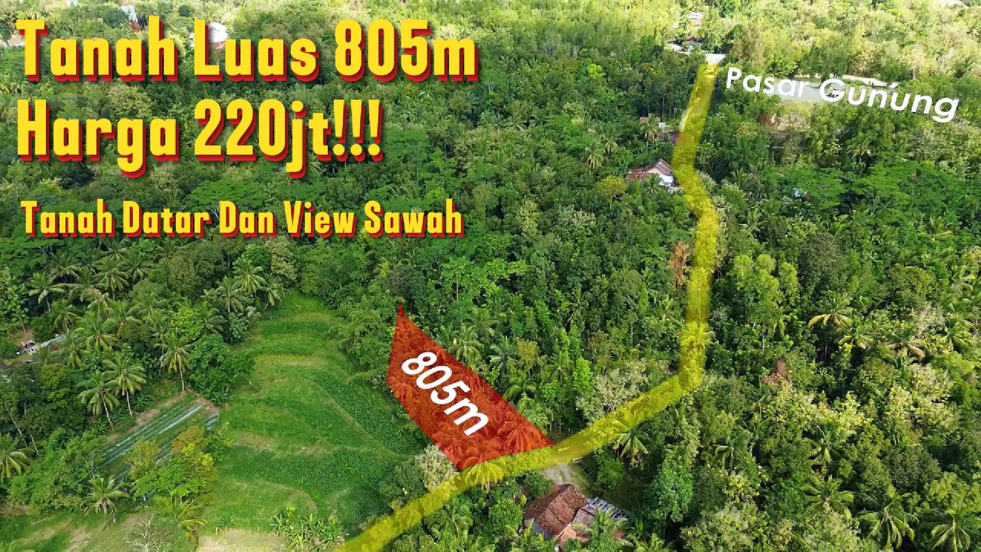 DL-018 Jual Tanah Mewah View Sawah Dekat Wisata Nanggulan Luas 805m² Harga 220jt!!!