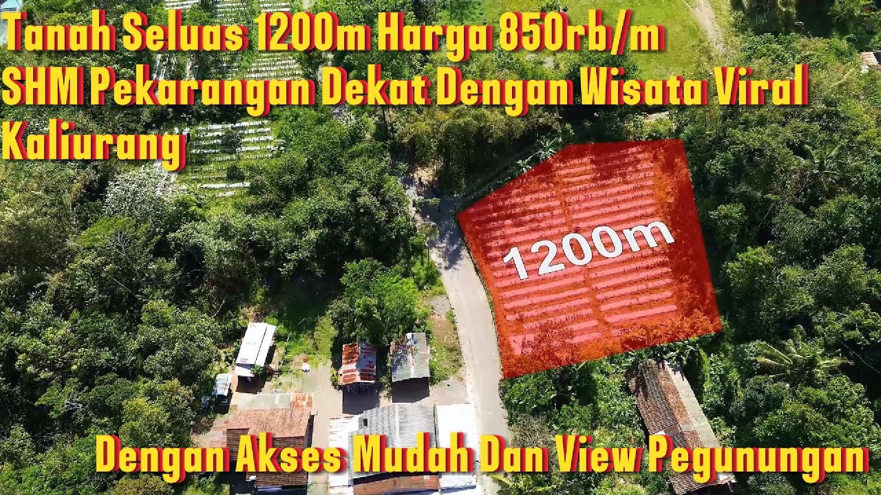 DL-065 Jual Tanah Seluas 1200m² Harga 850rb/m SHM View Pemandangan Gunung Dekat Wisata Viral Kaliurang