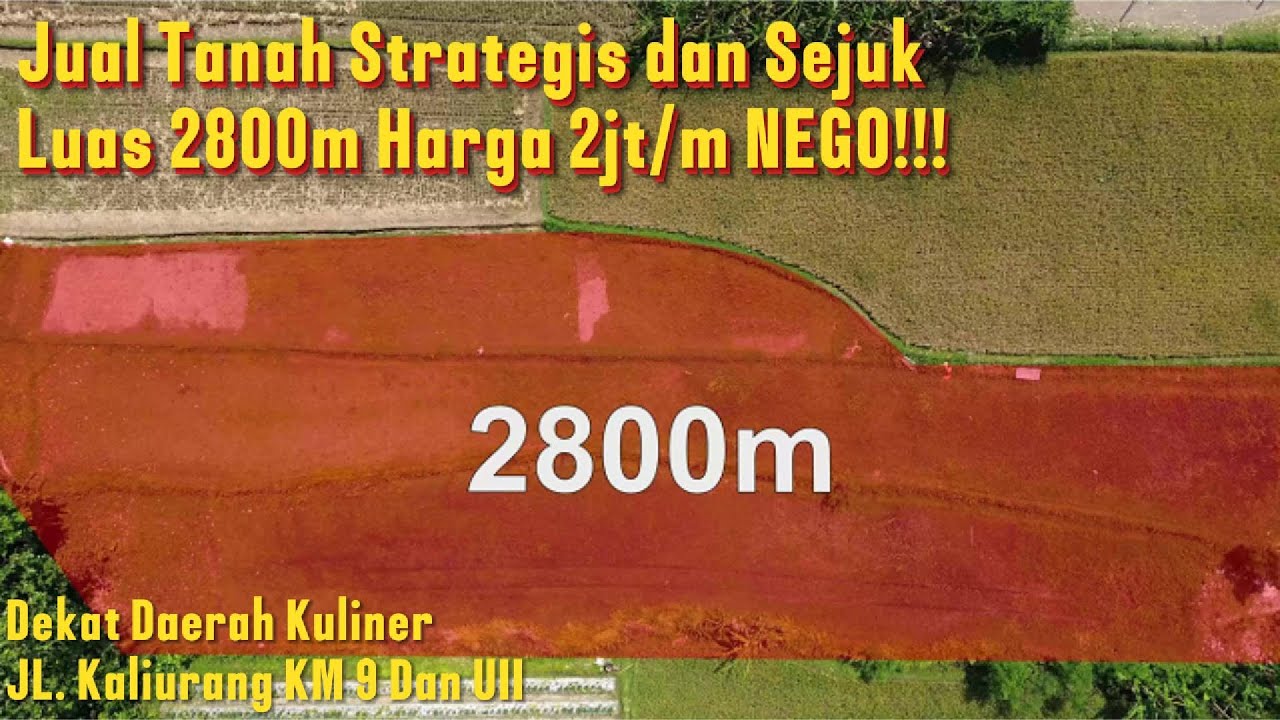 DL-063 Jual Tanah Di Jakal Km9 Seluas 2800m² Harga 2Juta/m Dekat Dengan Wisata Kuliner Di Kaliurang