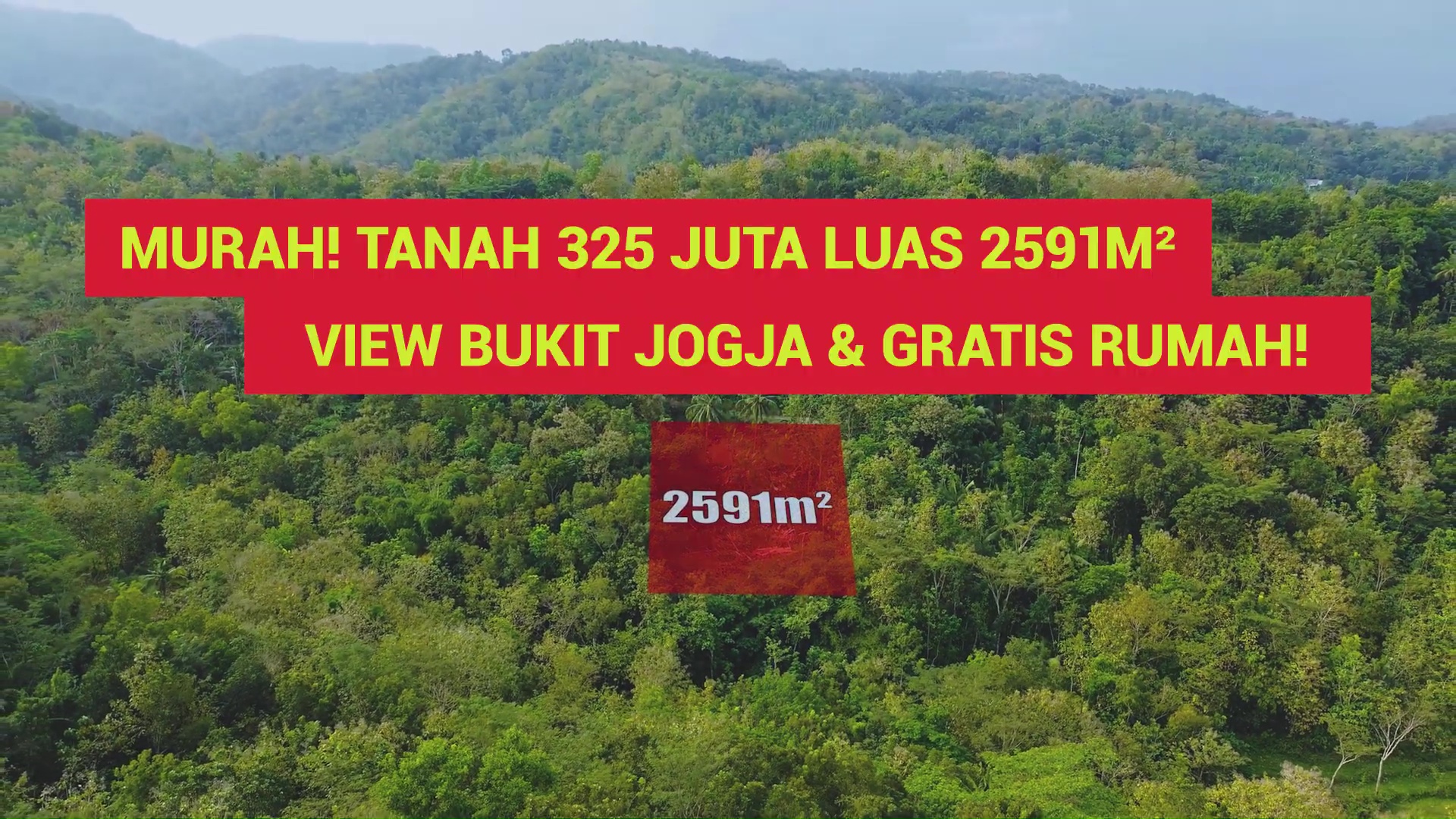 DL-047 TURUN HARGA! Luas 2591m² Harga 295Jt! Murah! View Bukit Jogja Plus Mata Air, Gratis Rumah!