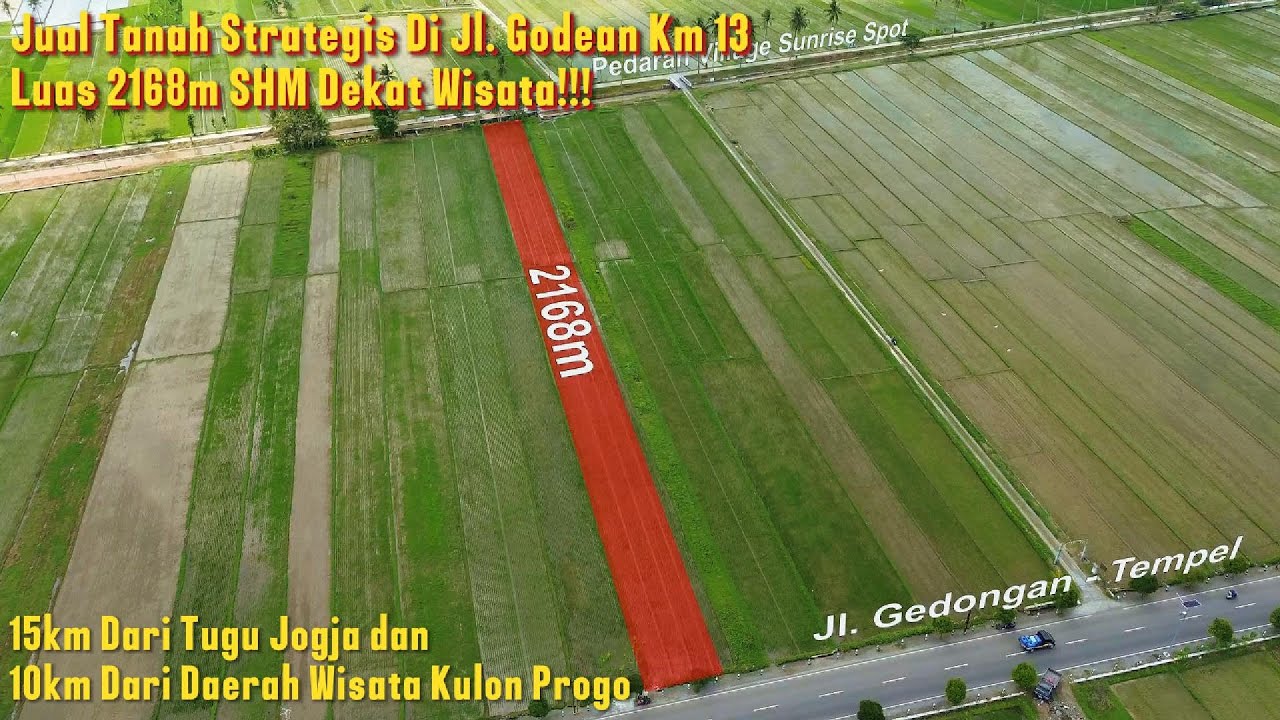 DL-069 Tanah Strategis Luas 2168m²! Sudah SHM Di Jl. Godean Km 13 Dekat Daerah Wisata Di Jogja Barat!!!