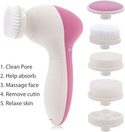  5 in 1 beauty care facial massager with 2 speed control