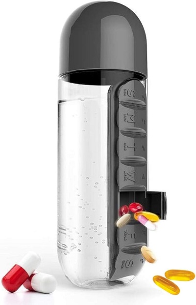 Pill Organizer Water Bottle