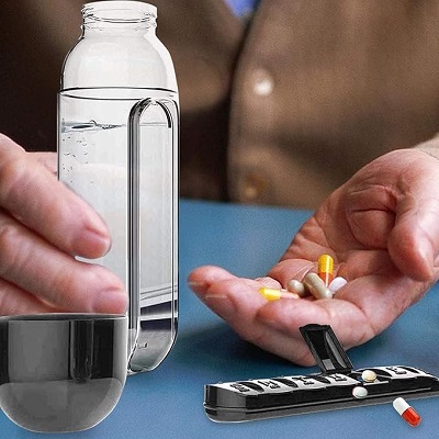 Pill Organizer Water Bottle