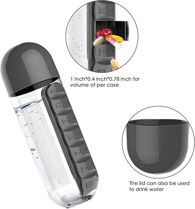 Pill Organizer Water Bottle