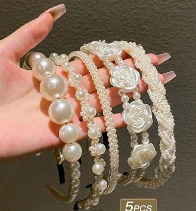 Pearl and Rose Headbands