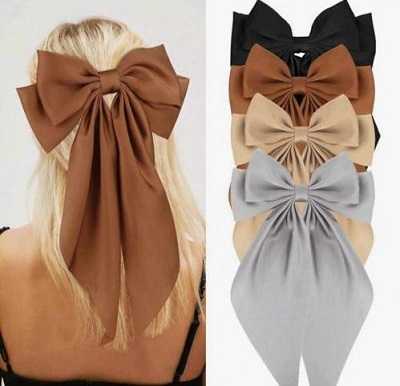 Large Bow Hair Clips Set