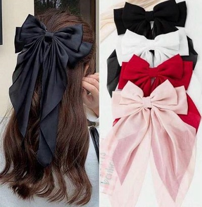 Large Bow Hair Clips Set