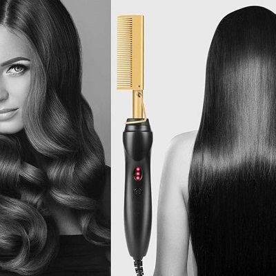 Electric Hot Comb Hair Straightener 