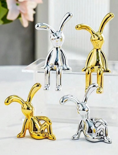 Metallic Bunny Figurines