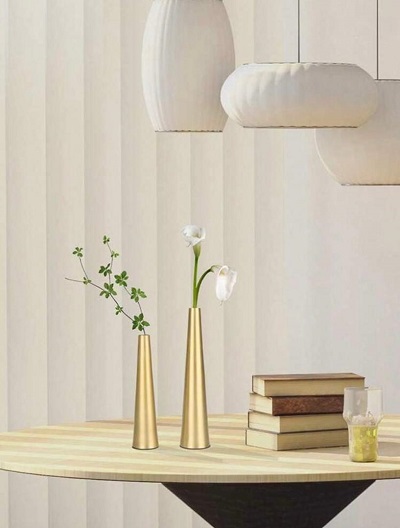 Modern Gold Metal Vases Set
