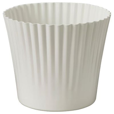  white fluted flower pot